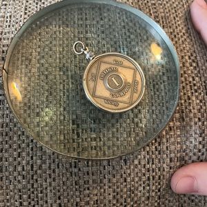 Custom Quality Made Stainless Steel/Silver NA 1 Year Sobriety Necklace *U/M/F